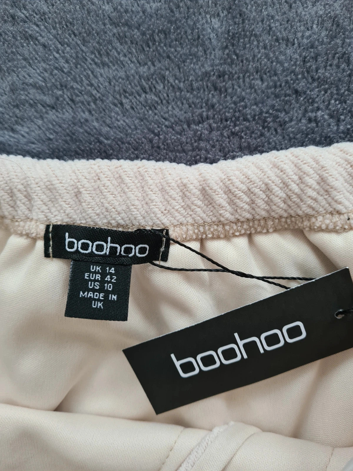 Boohoo women textured buttons through bandeau waistcoat top strapless cream XL/14