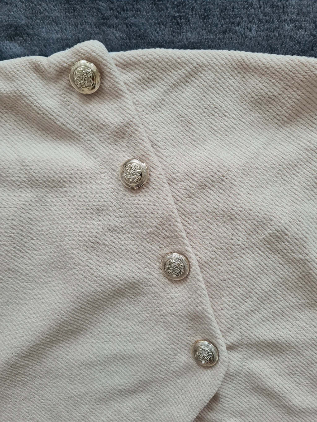 Boohoo women textured buttons through bandeau waistcoat top strapless cream XL/14