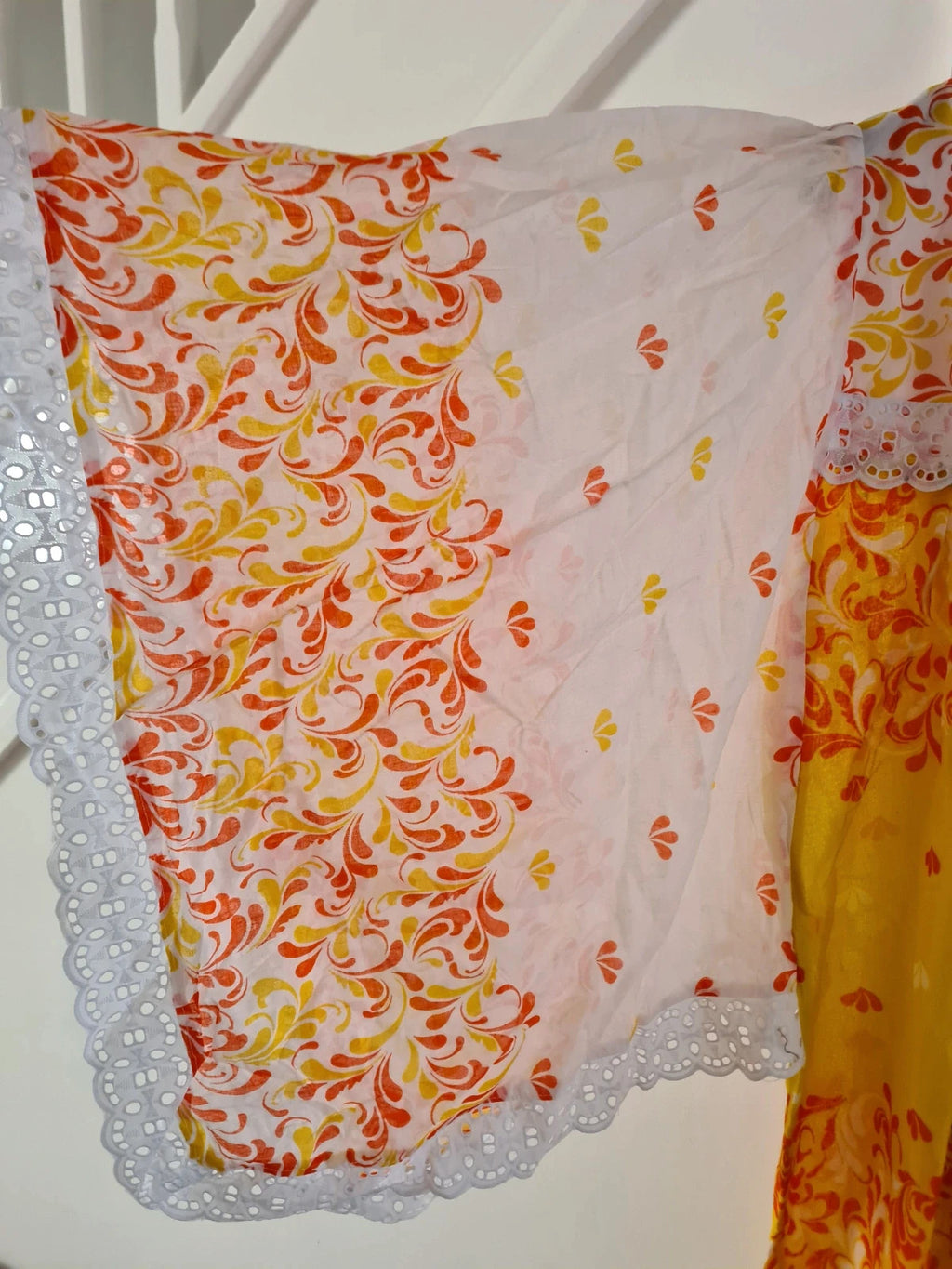 African women embroidered floral lace long dress skirt casual wedding white orange plus size 4XL/20