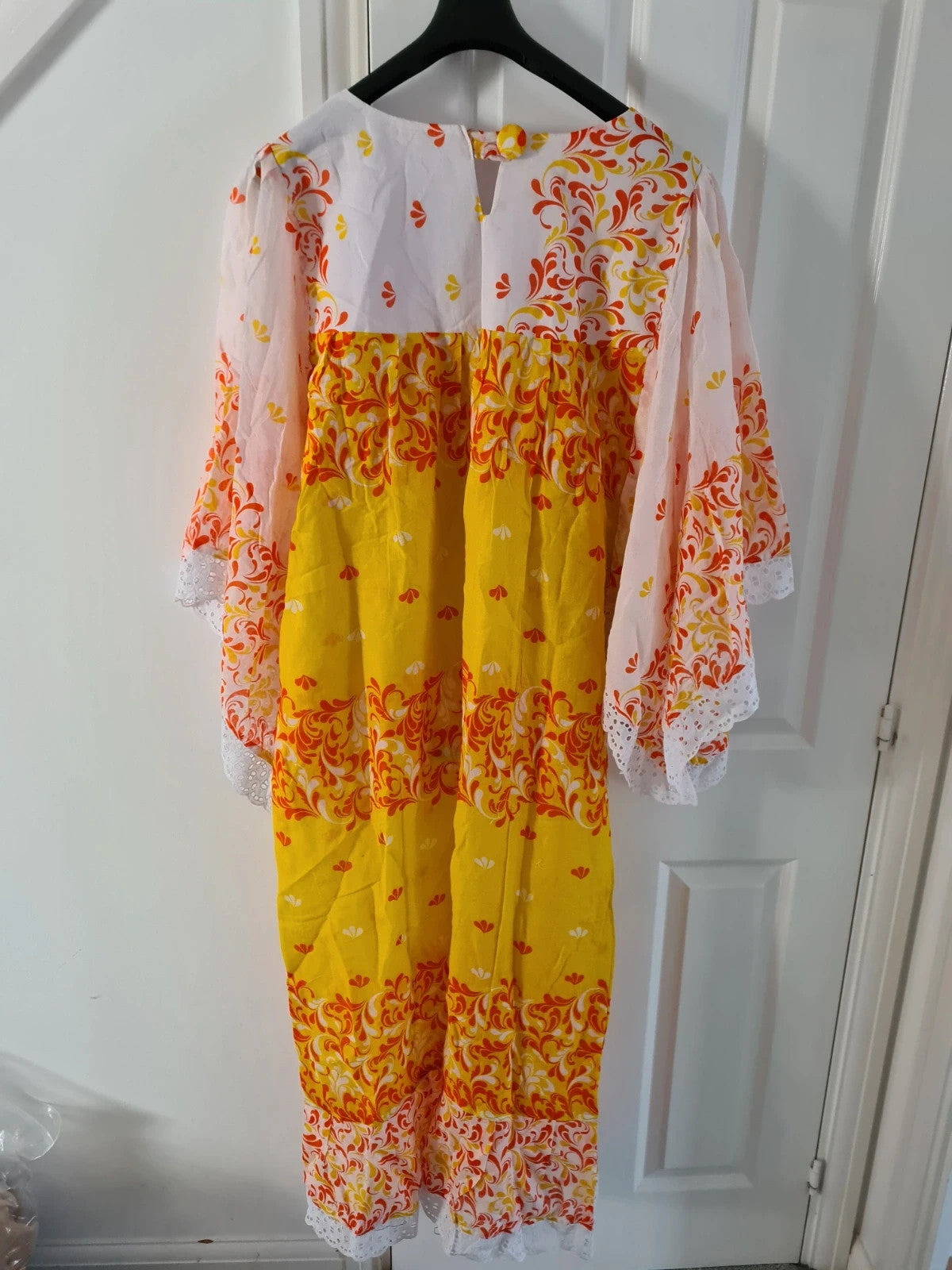 African women embroidered floral lace long dress skirt casual wedding white orange plus size 4XL/20