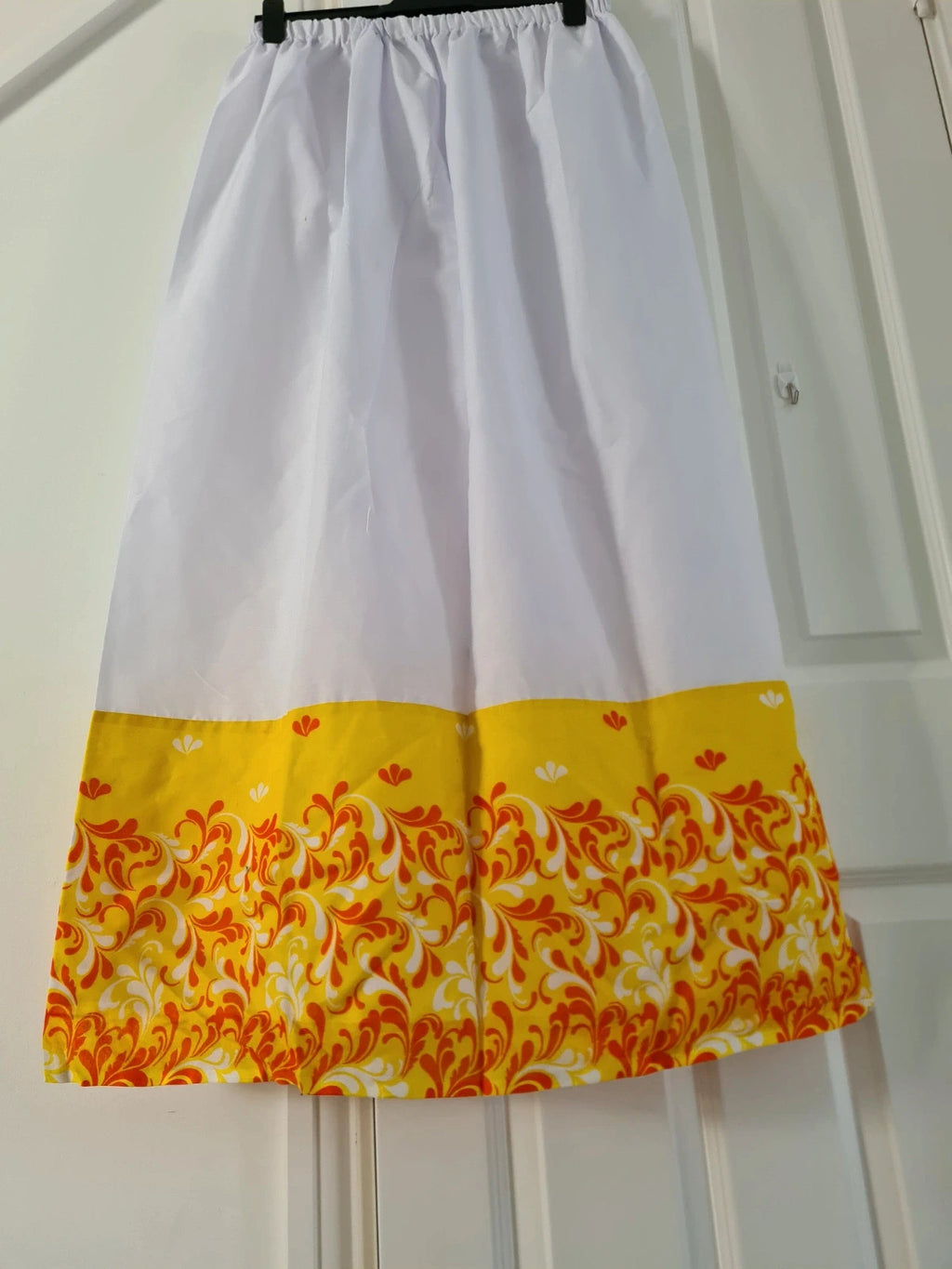 African women embroidered floral lace long dress skirt casual wedding white orange plus size 4XL/20