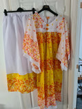 African women embroidered floral lace long dress skirt casual wedding white orange plus size 4XL/20