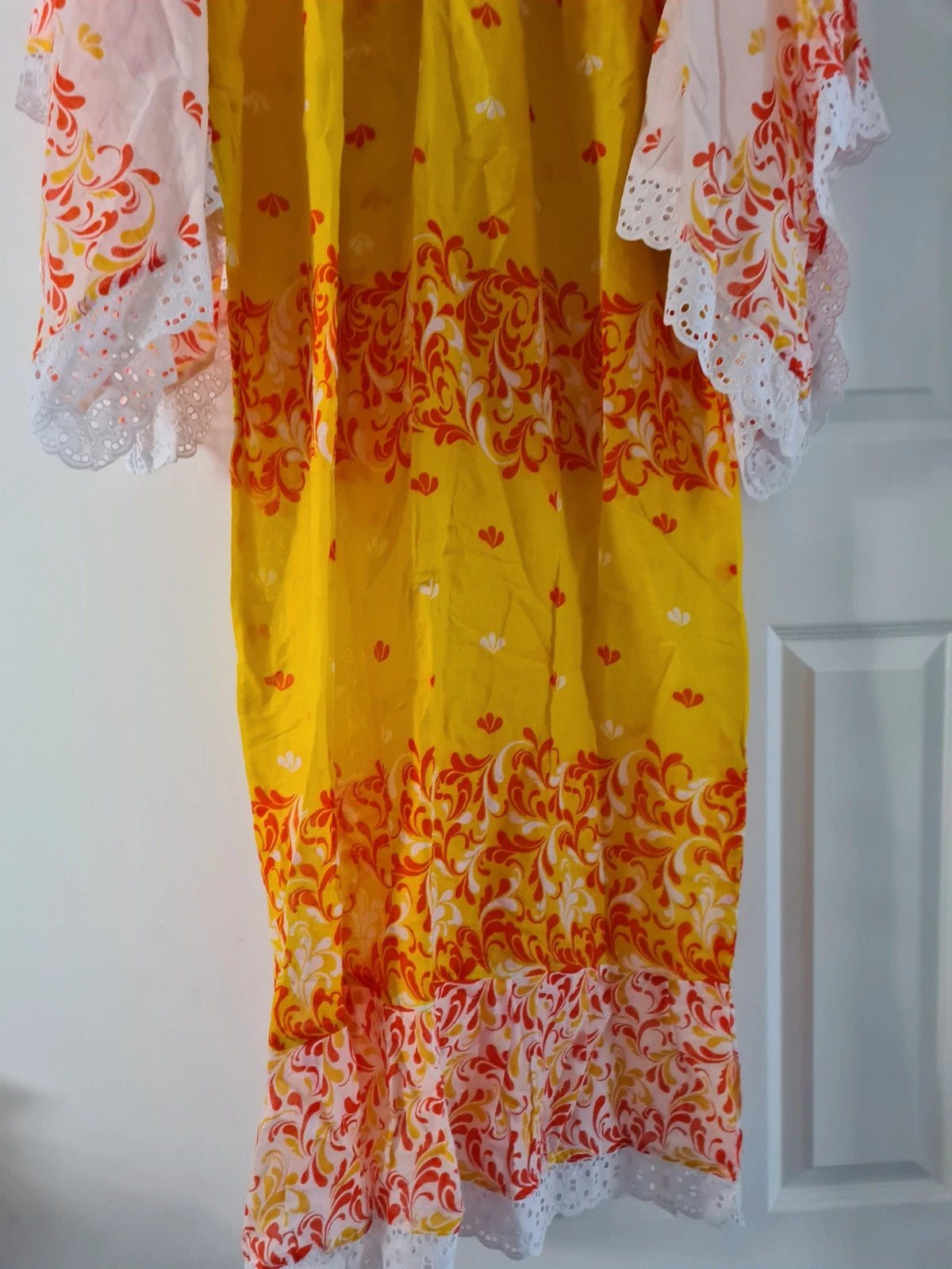 African women embroidered floral lace long dress skirt casual wedding white orange plus size 4XL/20