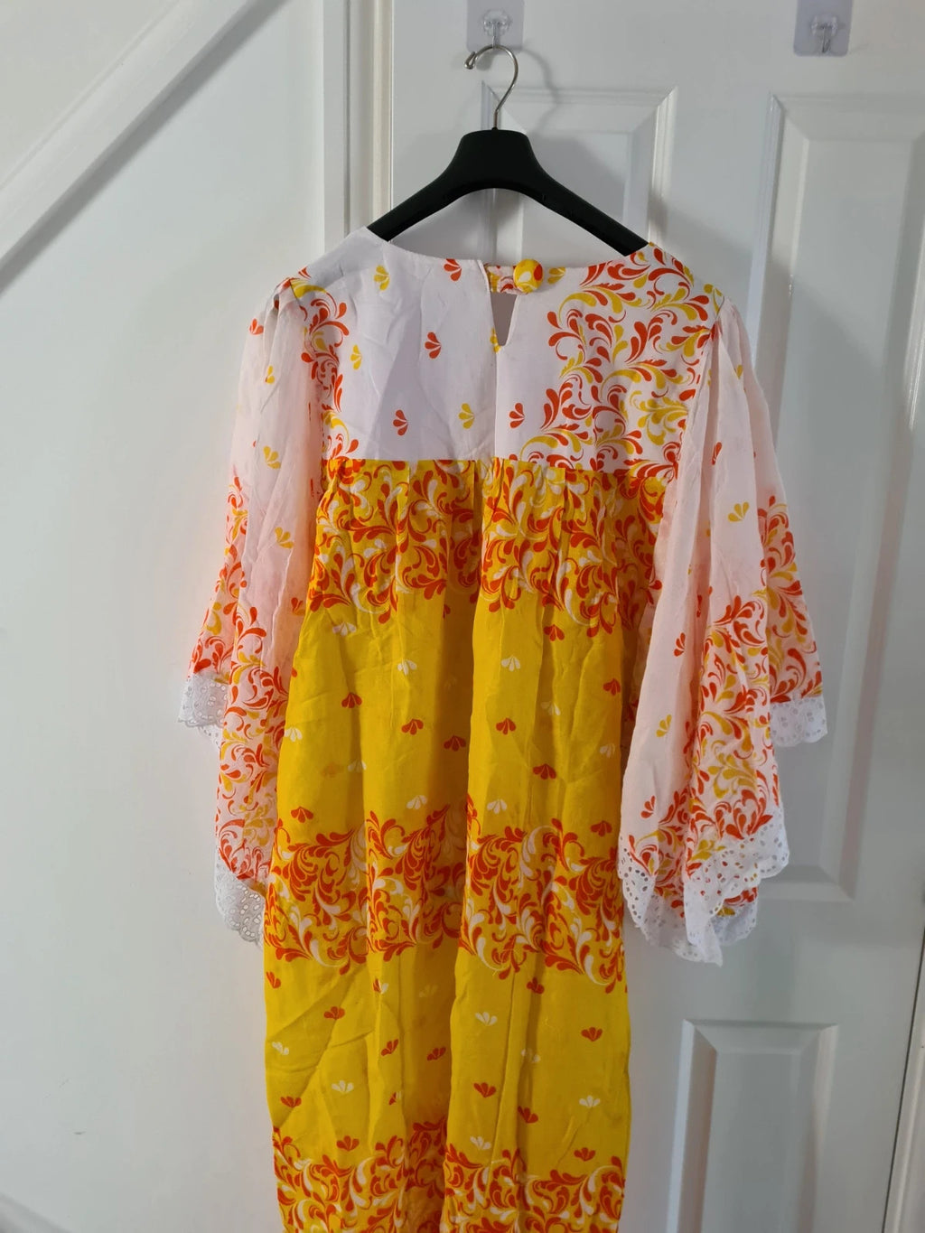 African women embroidered floral lace long dress skirt casual wedding white orange plus size 4XL/20