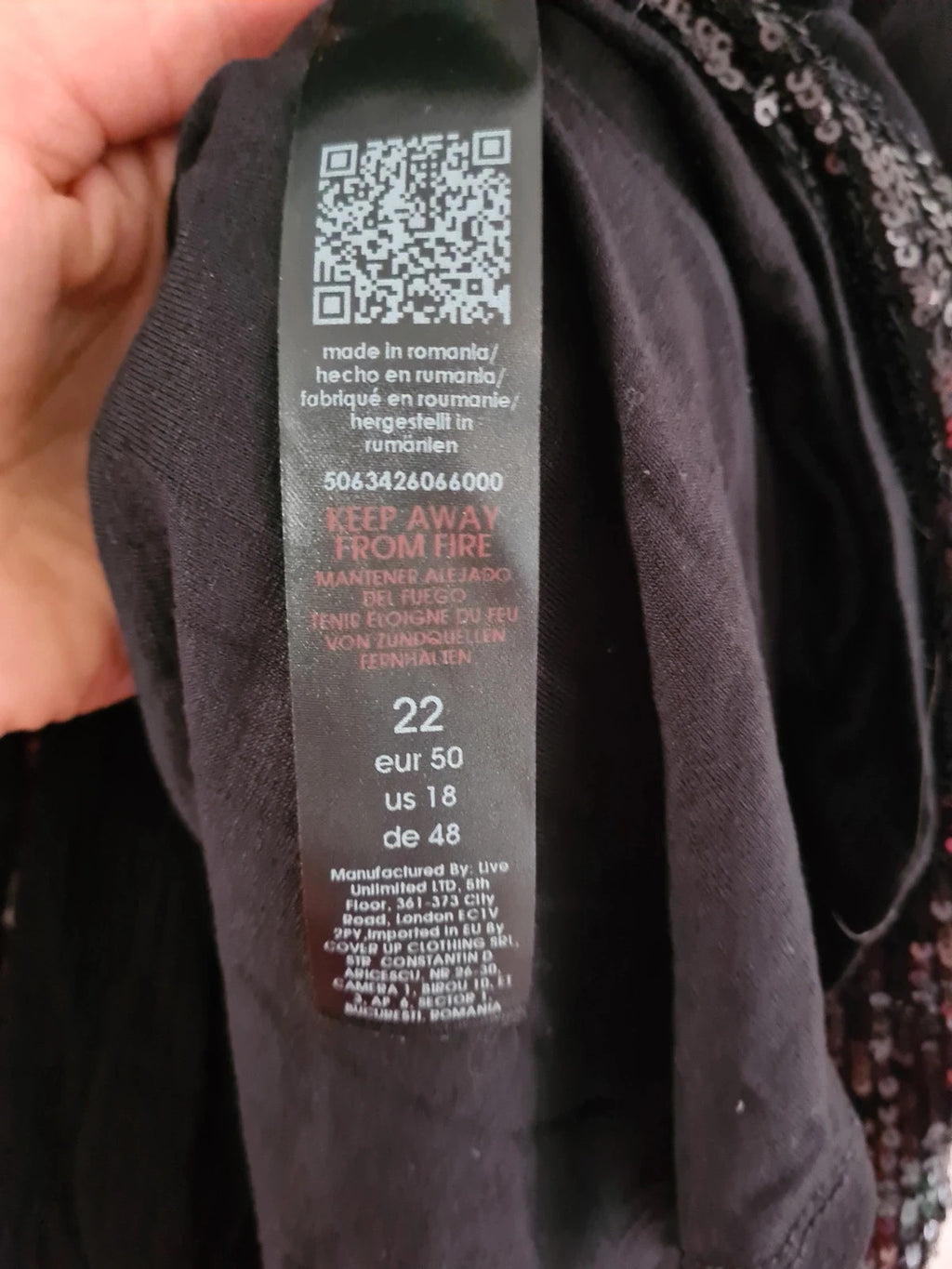 Live unlimited women viscose black sequin trim angel sleeve midi dress woven plus size 5XL/22