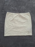 Edikted women Aisha tight low cut white mini skirt cotton casual outfit XS
