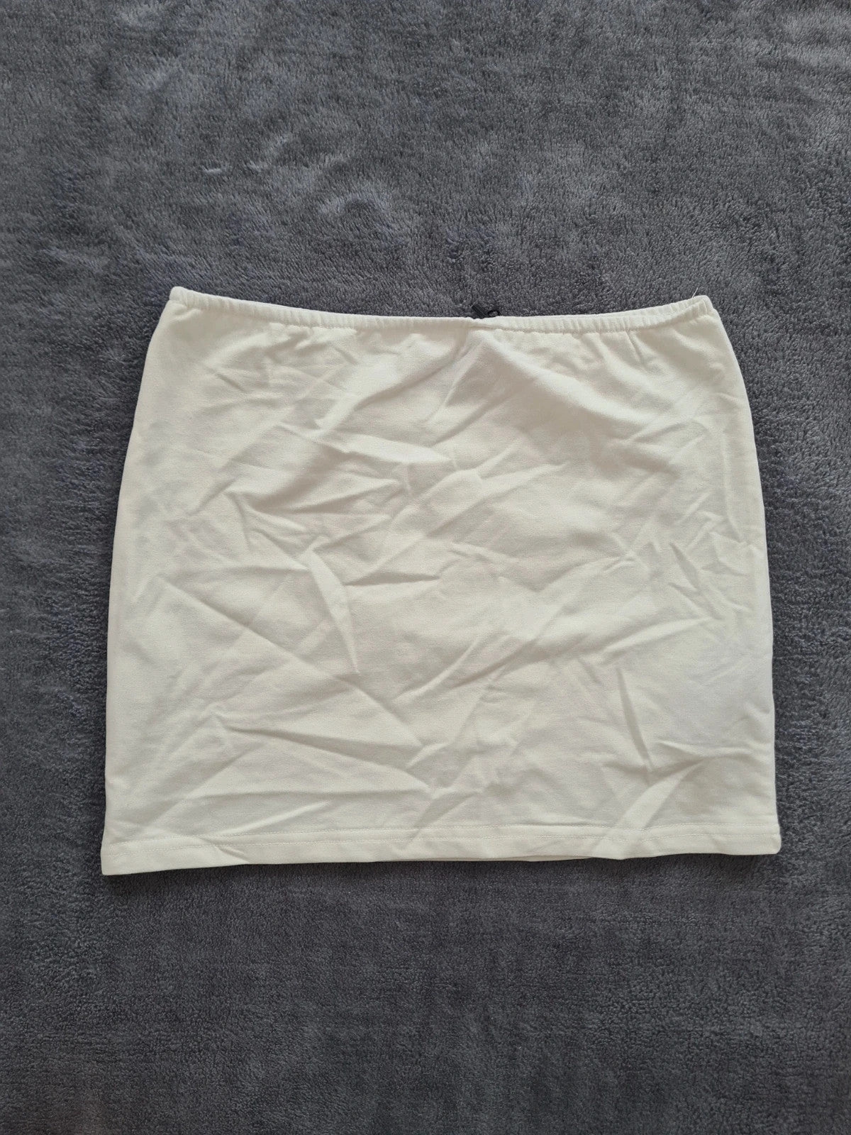 Edikted women Aisha tight low cut white mini skirt cotton casual outfit XS