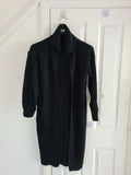 Shein women black knitted acrylic long cardigan buttonless large sweater casual cosy soft M/10