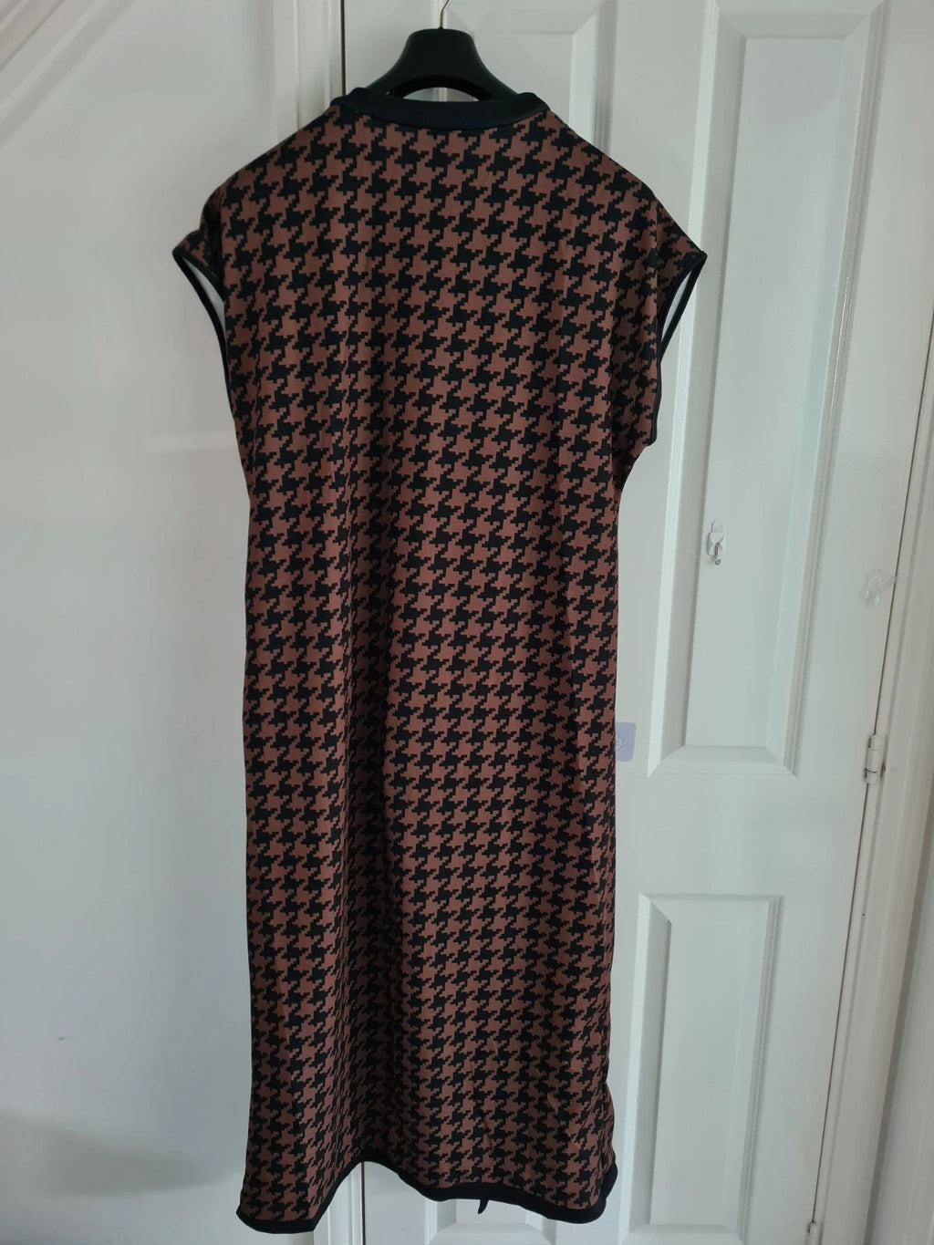 Shein women open front sleeveless cardigan long vest jacket lightweight black/brown casual L/12