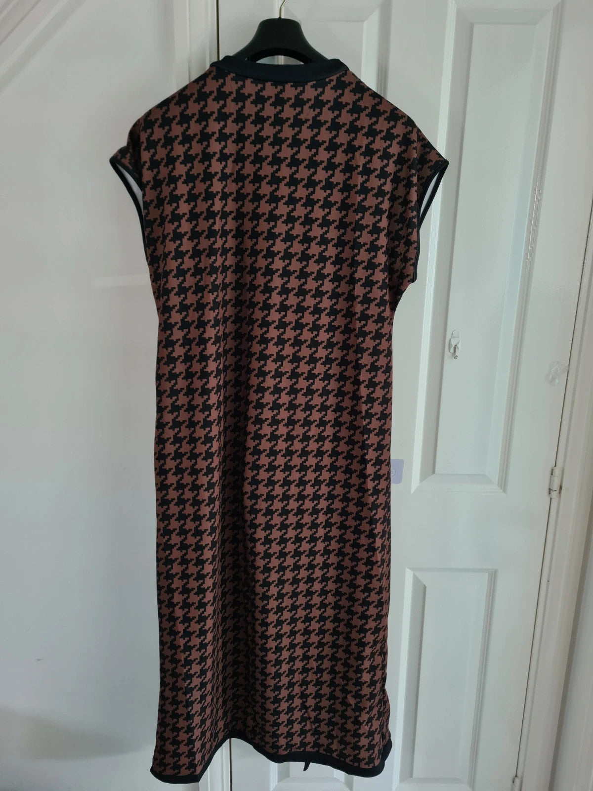 Shein women open front sleeveless cardigan long vest jacket lightweight black/brown casual L/12