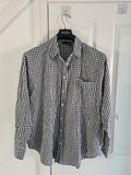 Asos women cotton oversized shirt mono gingham long sleeve casual plus size XL/14