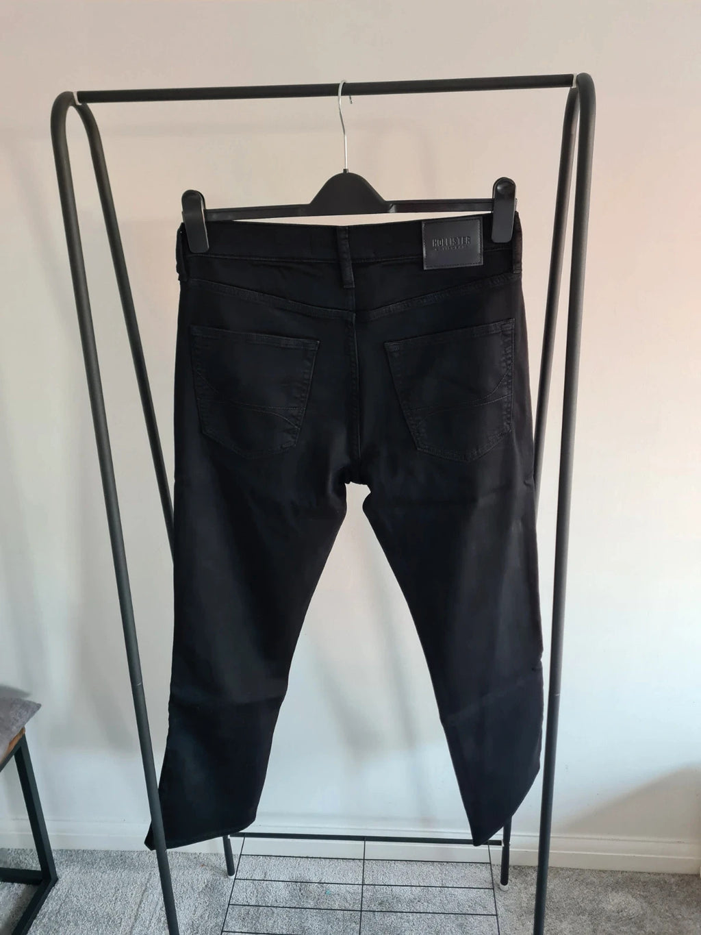 Hollister men Just like knit cotton slim straight stretch black jeans trousers W32L30