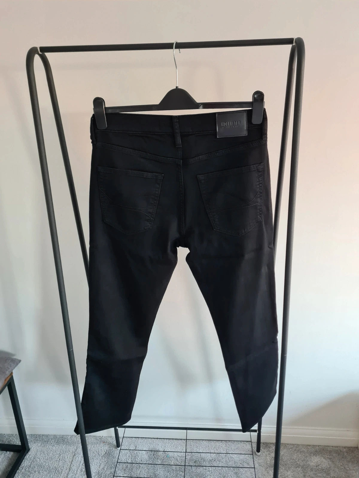Hollister men Just like knit cotton slim straight stretch black jeans trousers W32L30