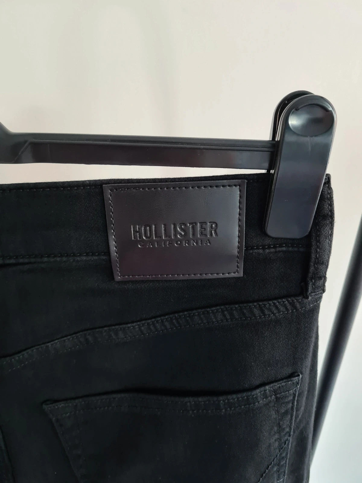 Hollister men Just like knit cotton slim straight stretch black jeans trousers W32L30