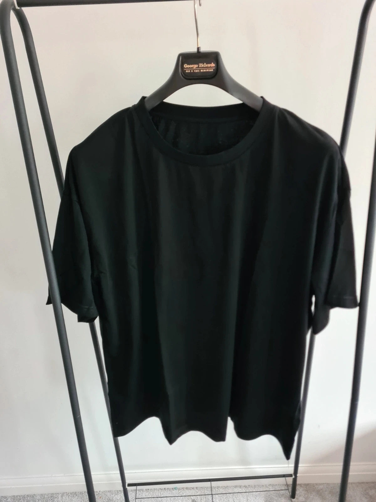 Rapbin women black cotton essentials tee short sleeve oversized T-shirt casual top plus size 3XL/18
