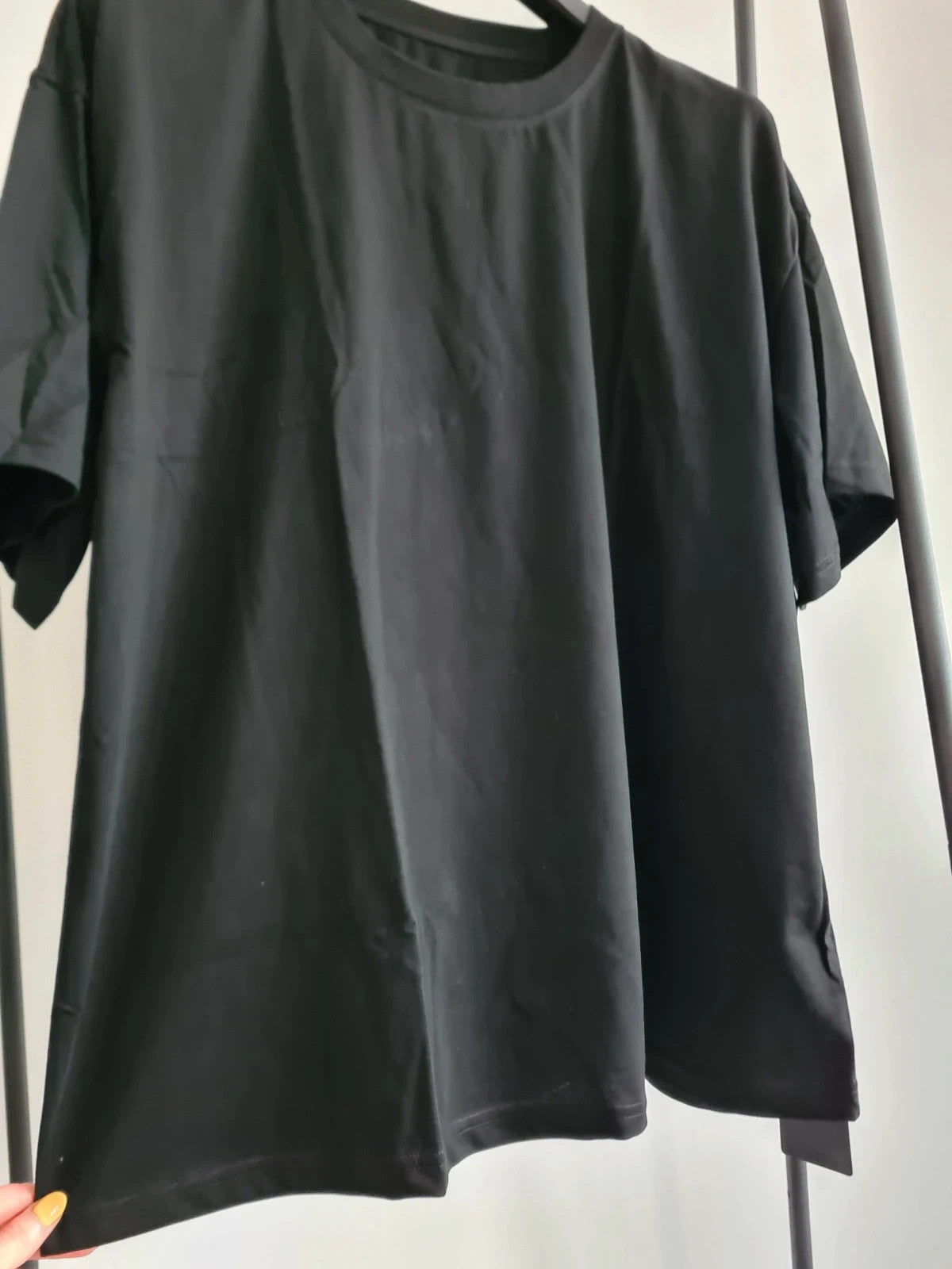 Rapbin women black cotton essentials tee short sleeve oversized T-shirt casual top plus size 3XL/18