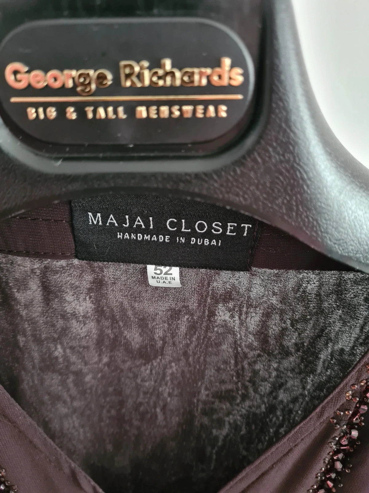 Majai closet women twilight abaya with chiffon scarf brown sparkles size 52