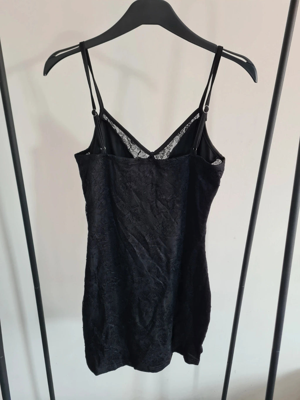 Shein women black bodycon lace mini dress sleeveless night out party dress M/10