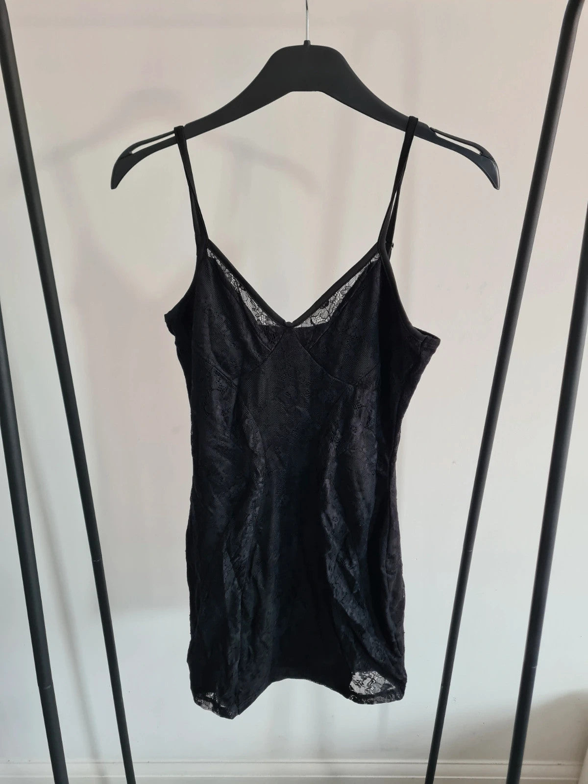 Shein women black bodycon lace mini dress sleeveless night out party dress M/10