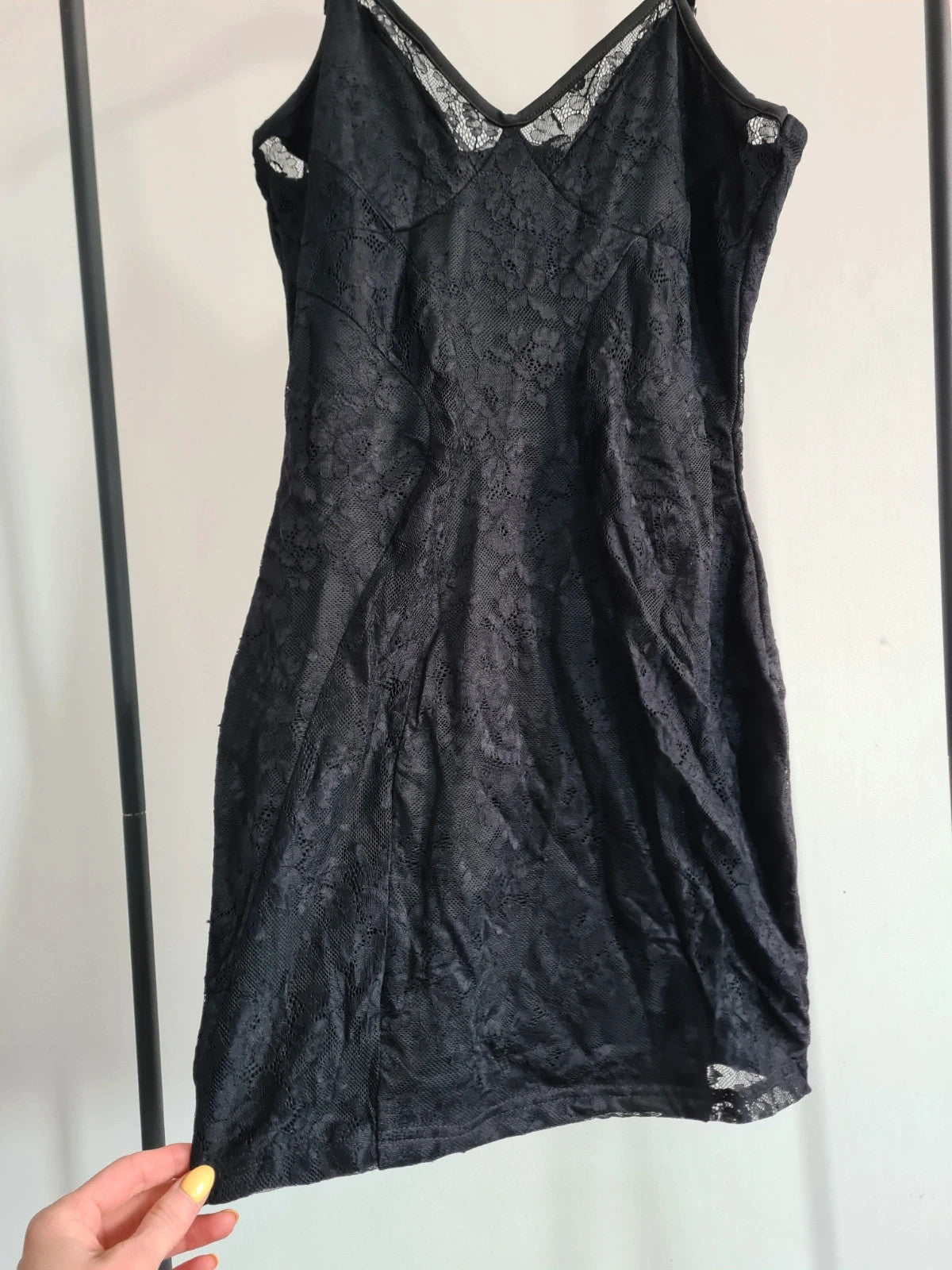 Shein women black bodycon lace mini dress sleeveless night out party dress M/10