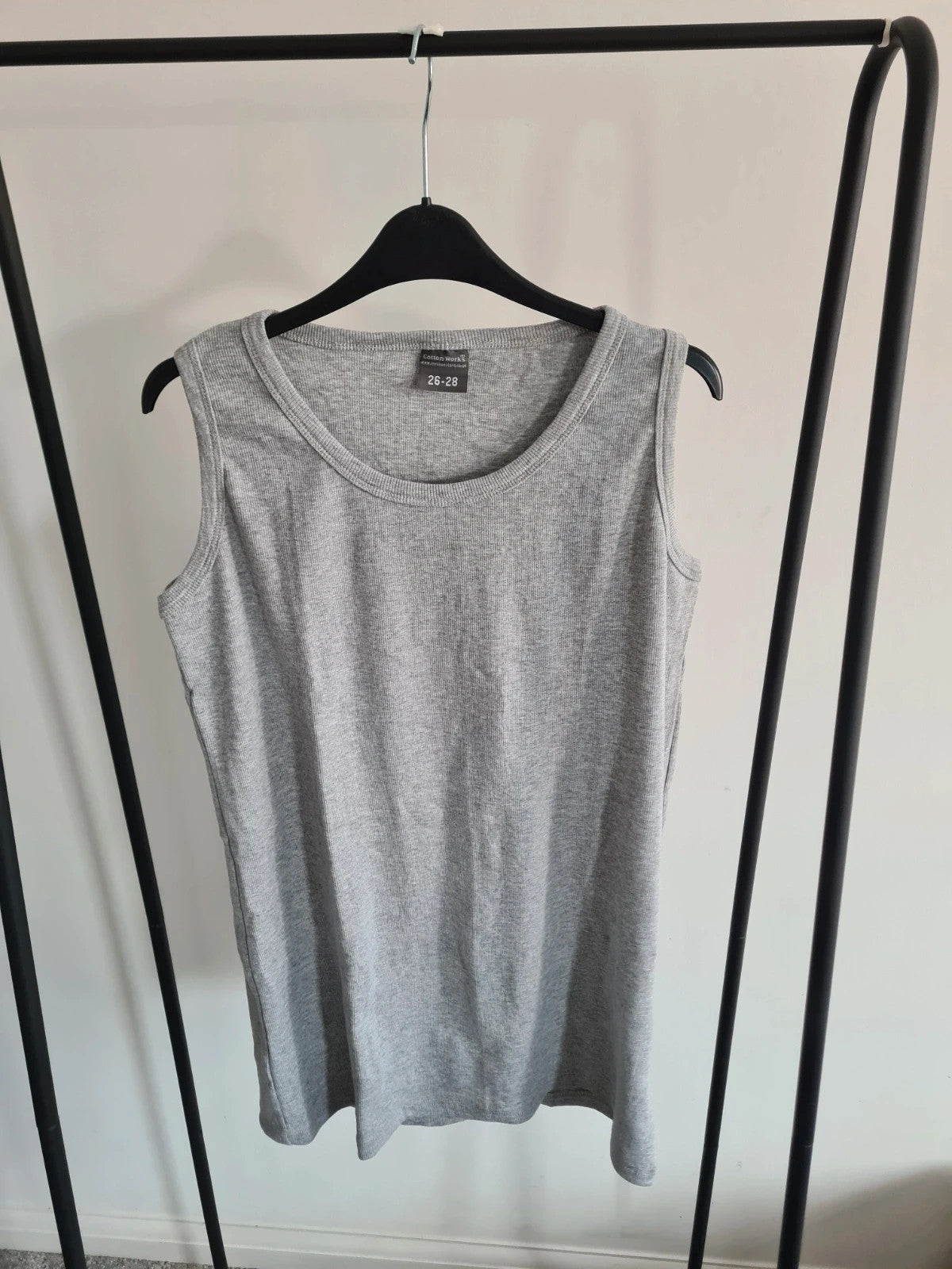 Cotton works boys teen 15/16y classic cotton vest top blue/grey sleeveless casual XS/S