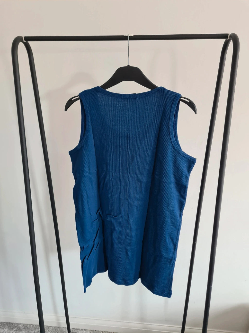 Cotton works boys teen 15/16y classic cotton vest top blue/grey sleeveless casual XS/S