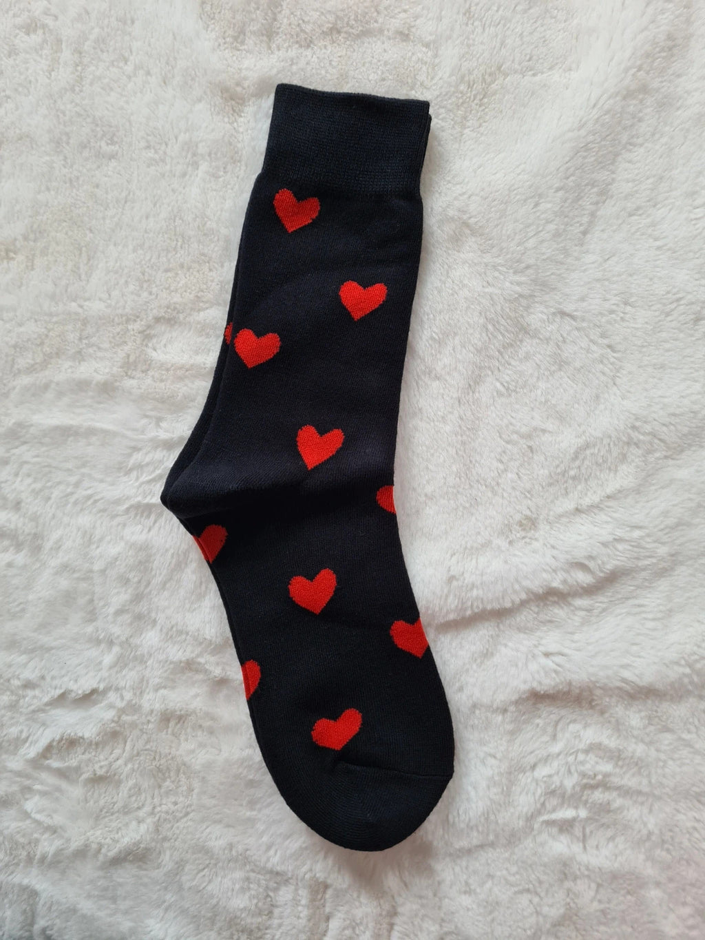 Shein mid calf sweet hearts socks black/red  cute soft light socks UK5-8