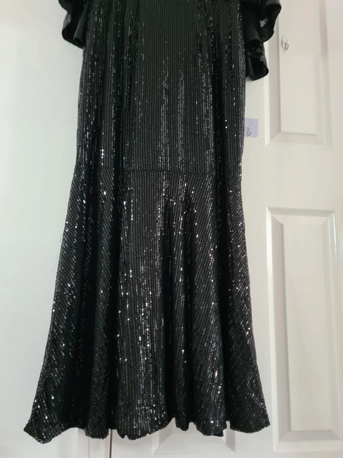 Shein curve women contrast sequin cloak sleeve round neck formal maxi long dress black 3XL/18