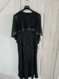 Shein curve women contrast sequin cloak sleeve round neck formal maxi long dress black 3XL/18