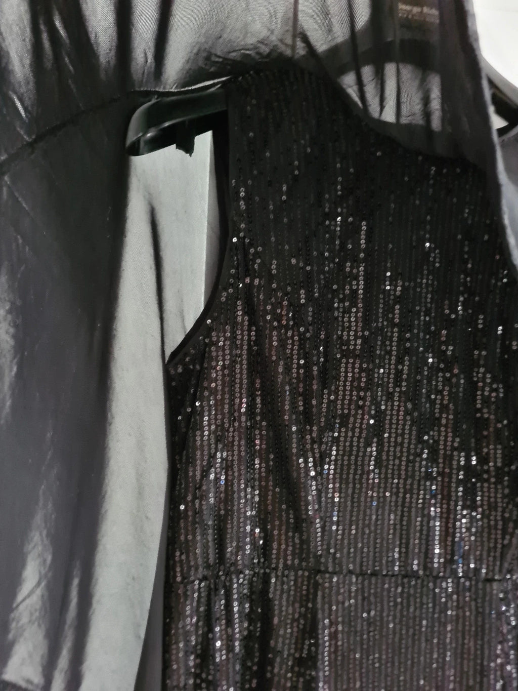 Shein curve women contrast sequin cloak sleeve round neck formal maxi long dress black 3XL/18