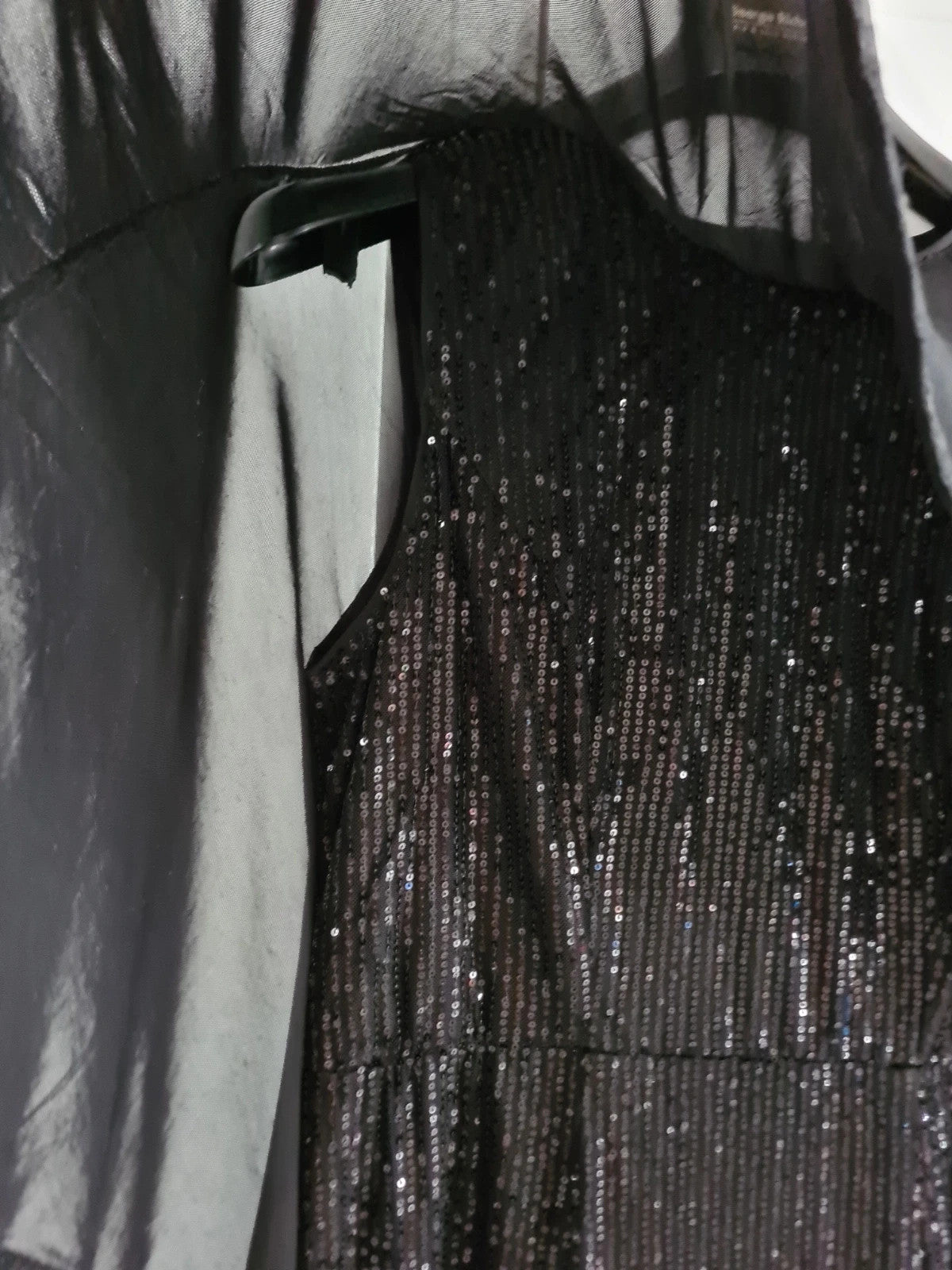 Shein curve women contrast sequin cloak sleeve round neck formal maxi long dress black 3XL/18