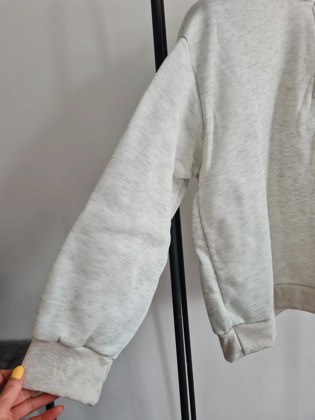 Shein curve women grey heart print 1/4zip drop shoulder stand collar neck pullover casual 4XL/20