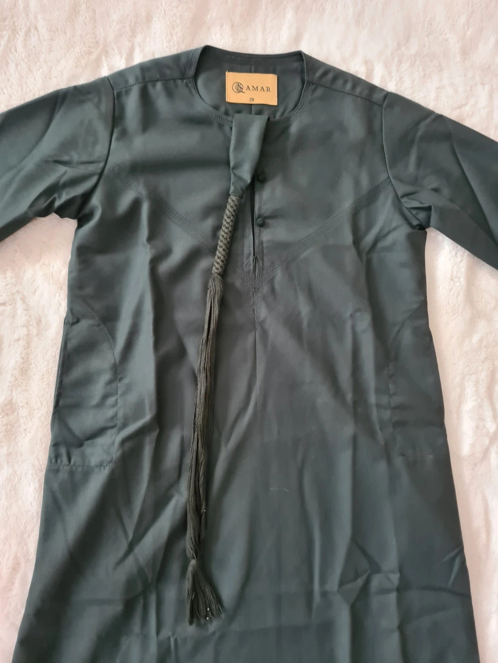Amar boys Omani tassel thobe jubba islamic dark green timeless formal size 28