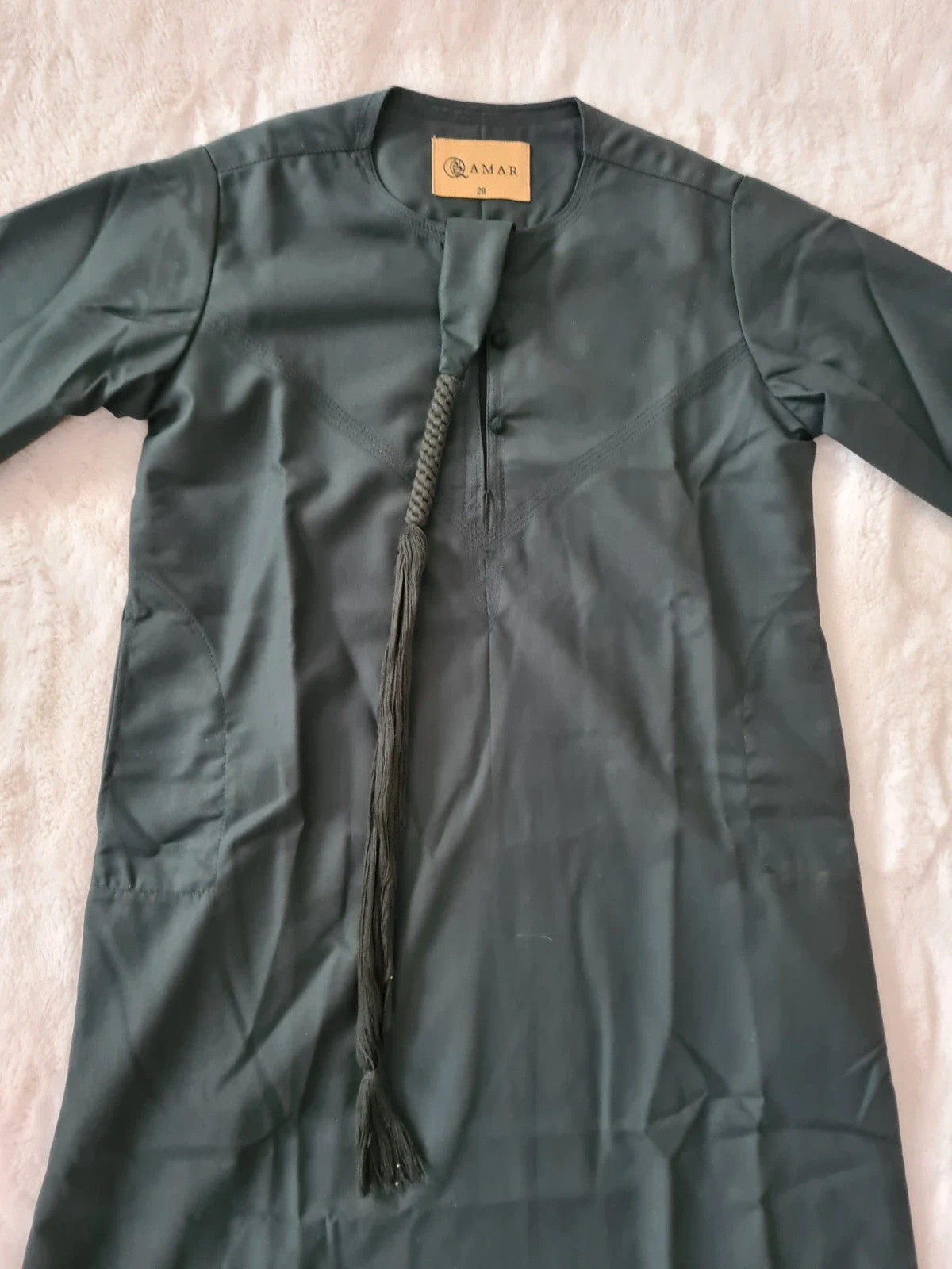 Amar boys Omani tassel thobe jubba islamic dark green timeless formal size 28