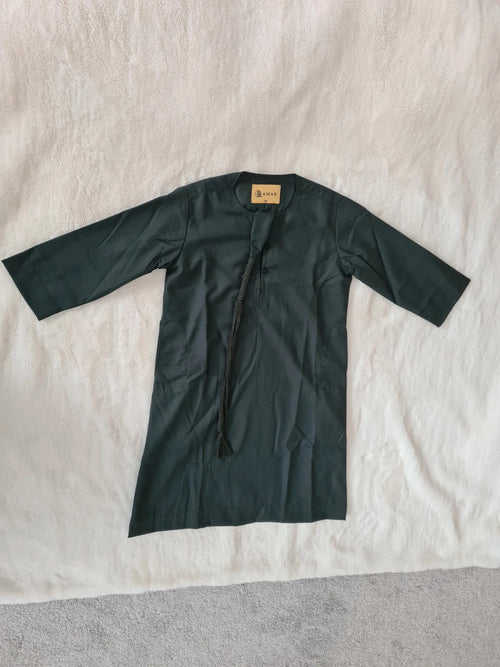 Amar boys Omani tassel thobe jubba islamic dark green timeless formal size 28