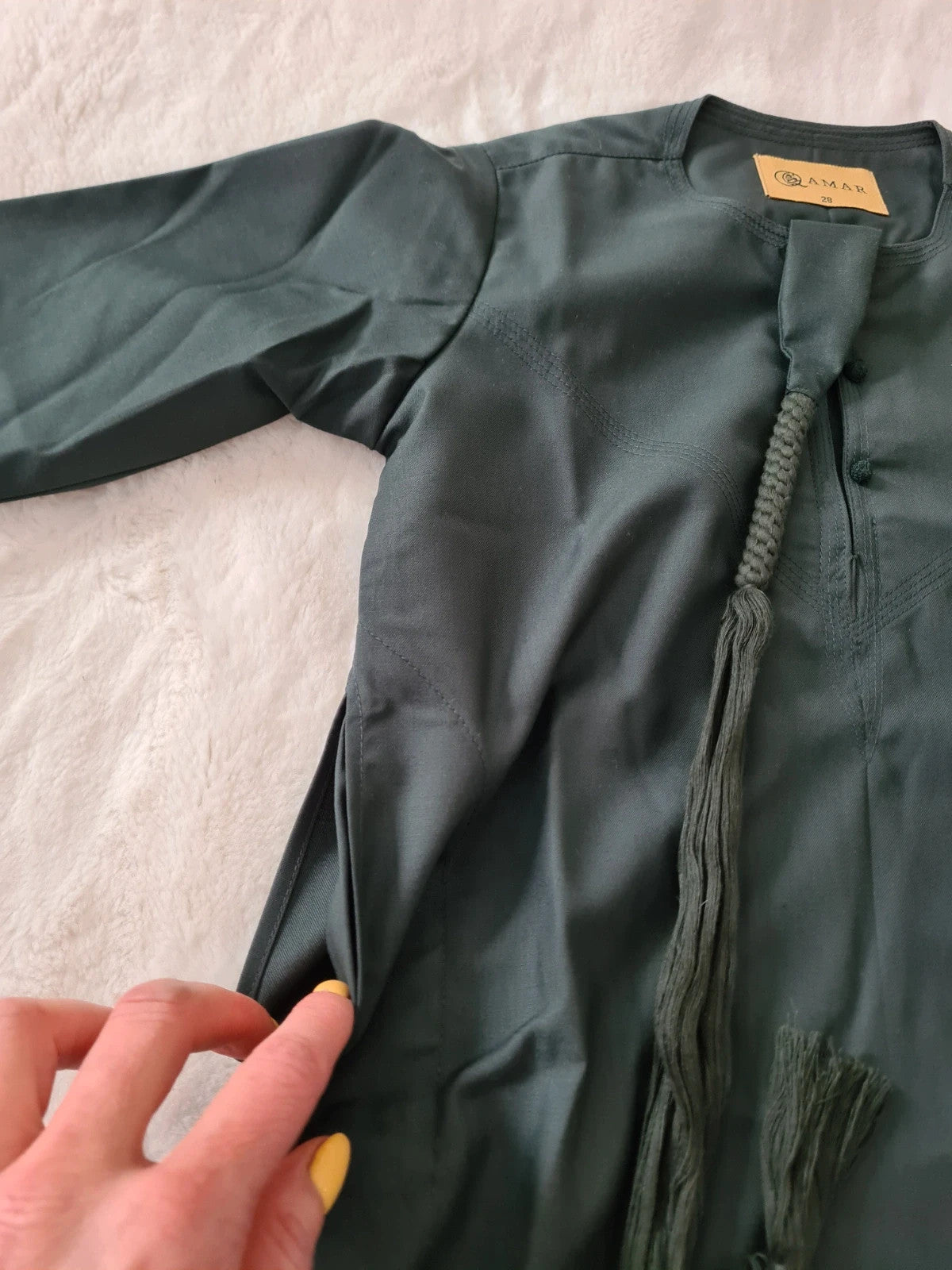 Amar boys Omani tassel thobe jubba islamic dark green timeless formal size 28