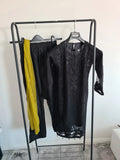 Memsaab women readymade black formal suit Pakistani Asian linien 3pcs shirt/kurta dupatta trouser S