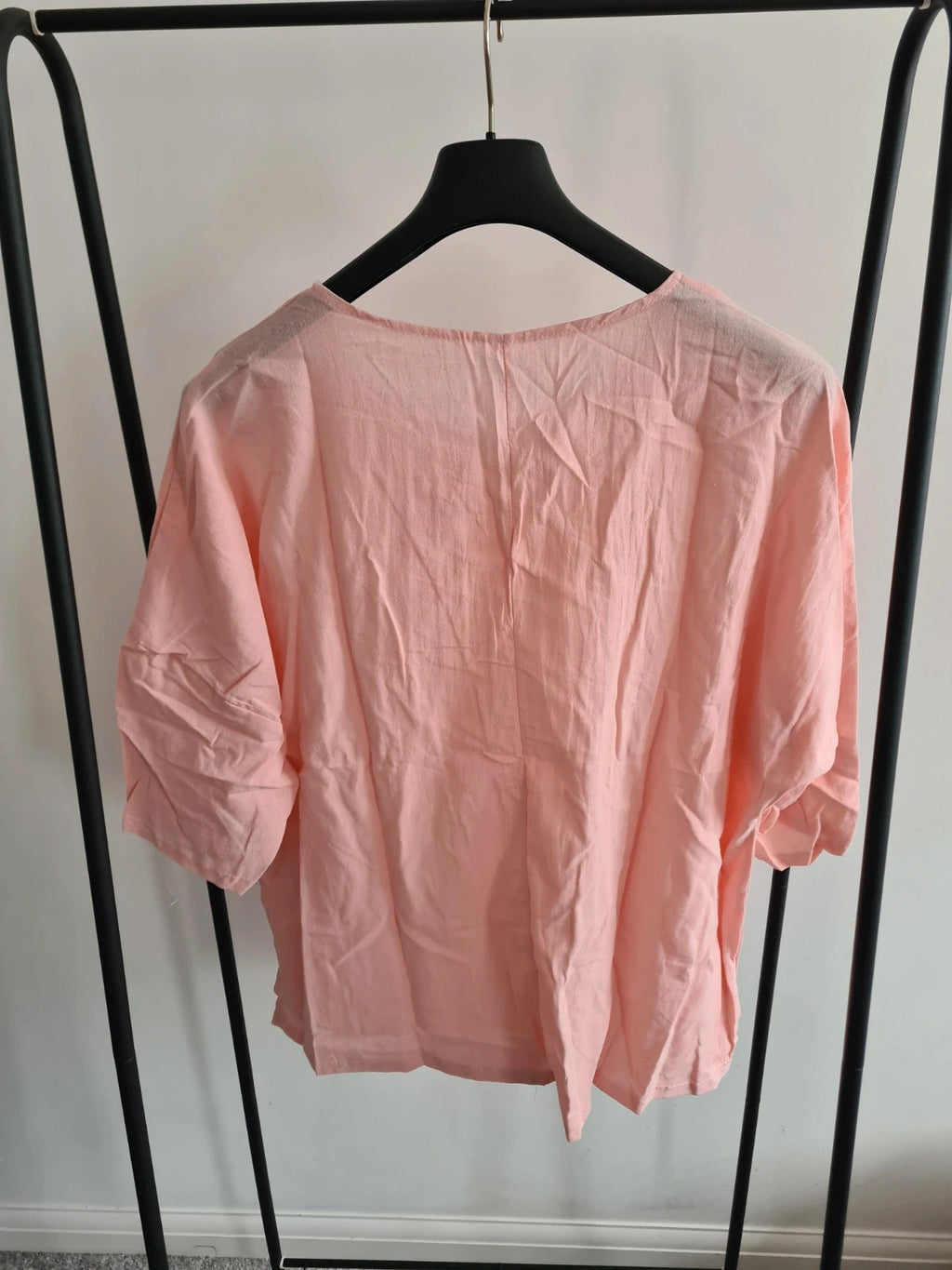 Shein women crew neck top 3/4 sleeve T-shirt rose lightweight casual blouse plus size 3XL/18