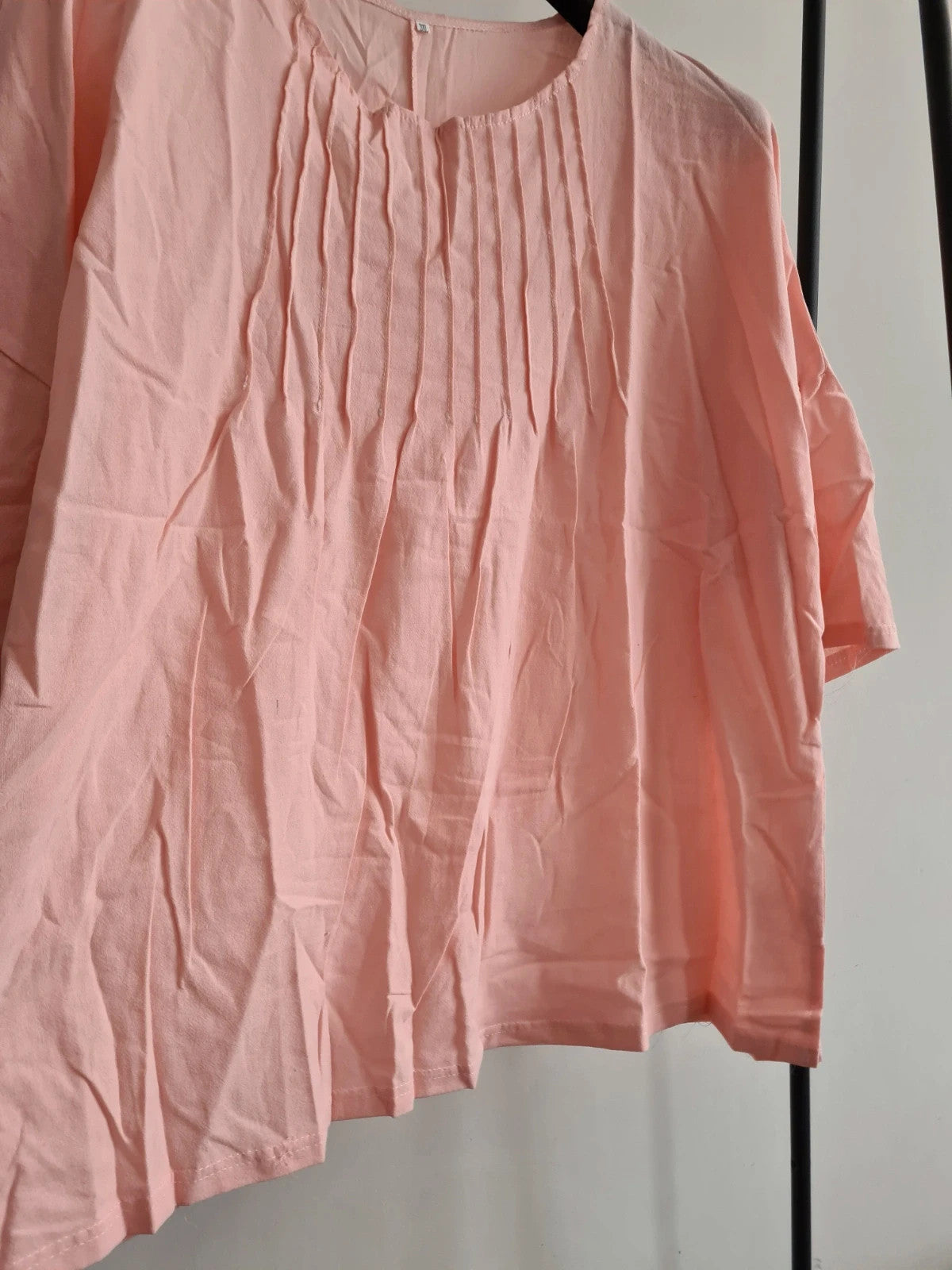 Shein women crew neck top 3/4 sleeve T-shirt rose lightweight casual blouse plus size 3XL/18