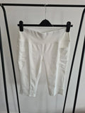 Shein women knee length leggings pockets tummy control 3/4 length gym activewear cream M/10