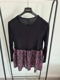 Yours women viscose leopard print bottom long sleeve mini dress casual black/pink plus size 2XL/16