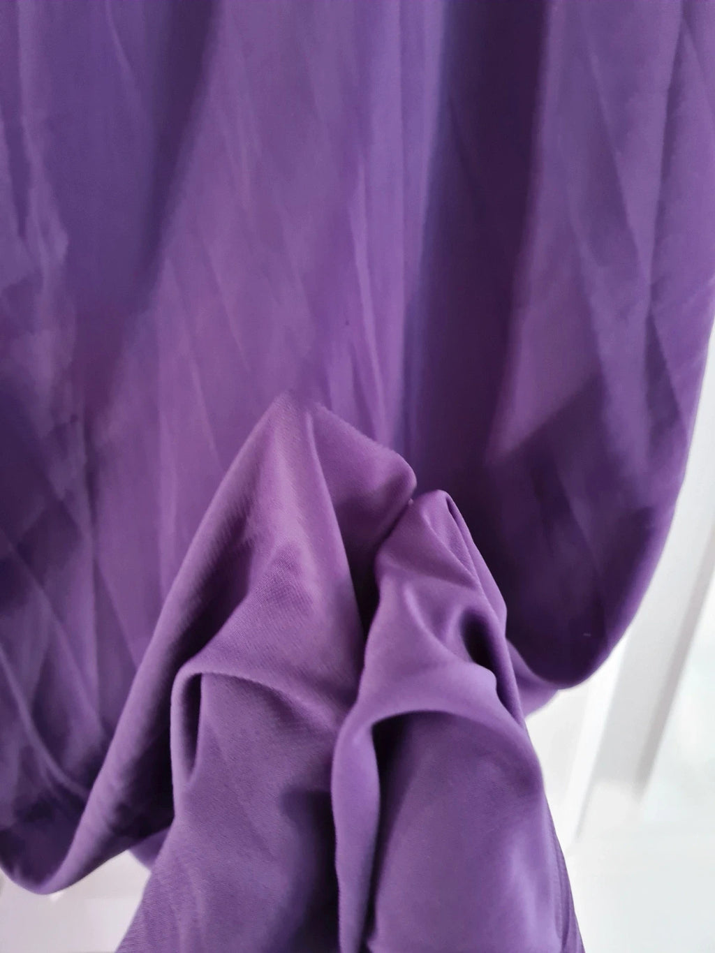 Shein women 3pcs elegant chiffon lace 3/4sleeve cardigan top wide straight leg purple suit 3XL/18