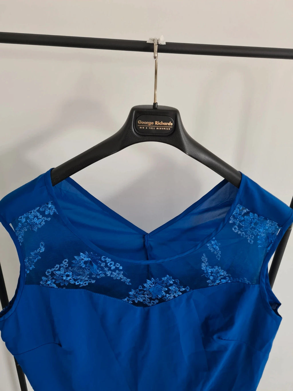 Shein women 2pcs solid blue elegant 3/4 sleeve cardigan lace necklace top weeding plus size 4XL/20