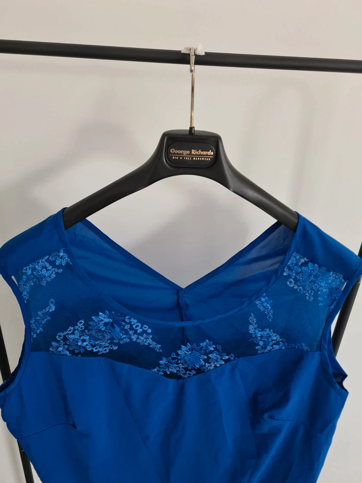Shein women 2pcs solid blue elegant 3/4 sleeve cardigan lace necklace top weeding plus size 4XL/20