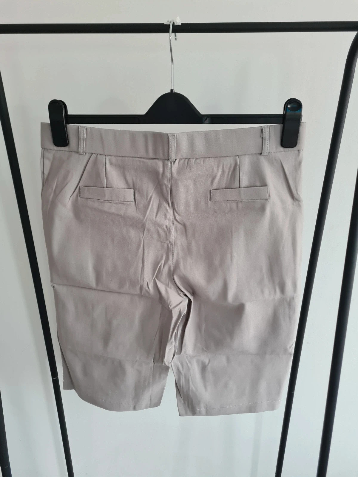 Shein women grey knee length shorts elasticated waistband with pockets stretch casual XL/14