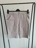 Shein women grey knee length shorts elasticated waistband with pockets stretch casual XL/14