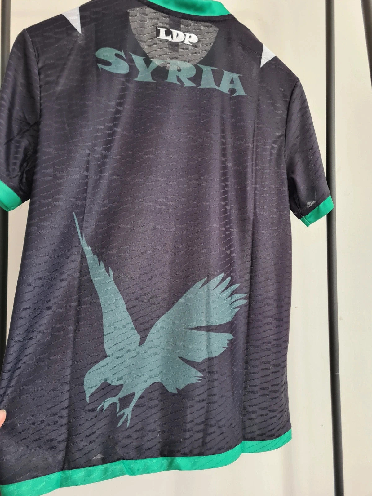 Shein men sport football club T-shirt navy/green L short sleeve activewear