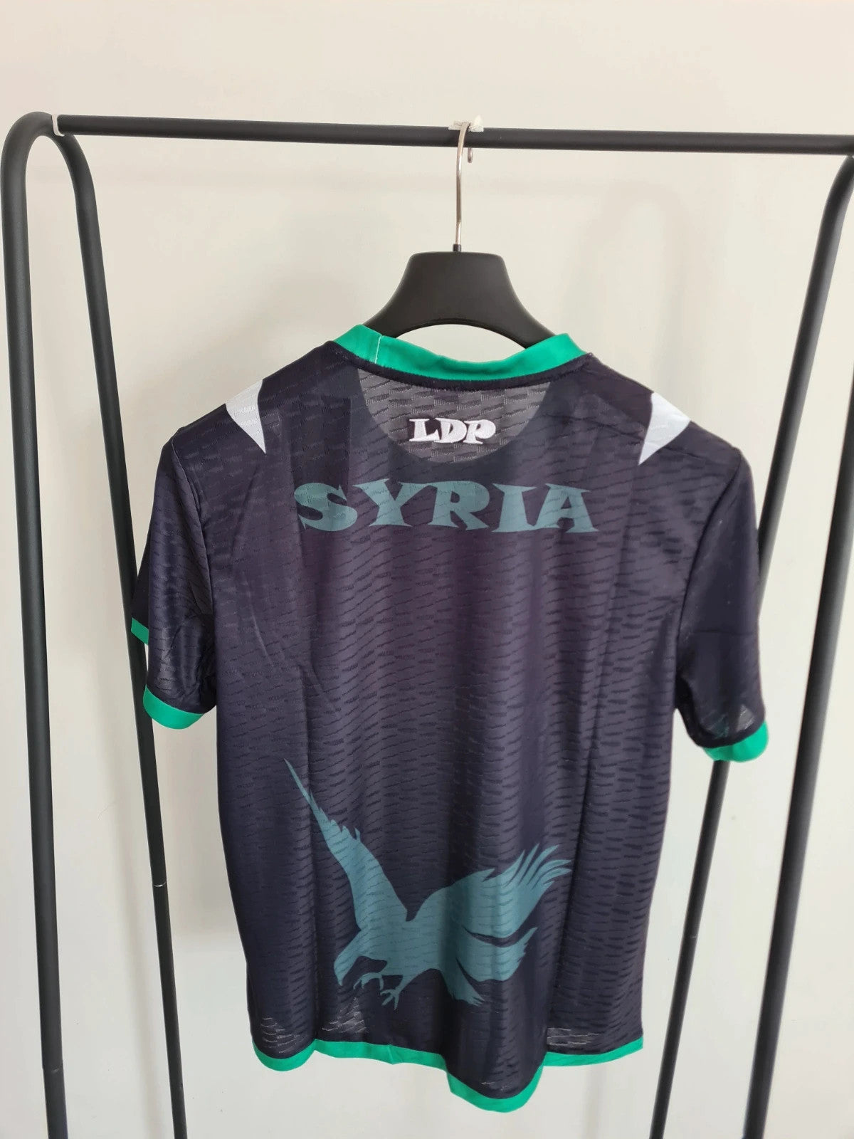 Shein men sport football club T-shirt navy/green L short sleeve activewear