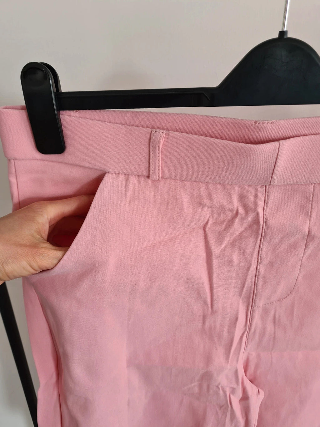 Shein women pink knee length shorts elasticated waistband with pockets stretch casual XL /UK14