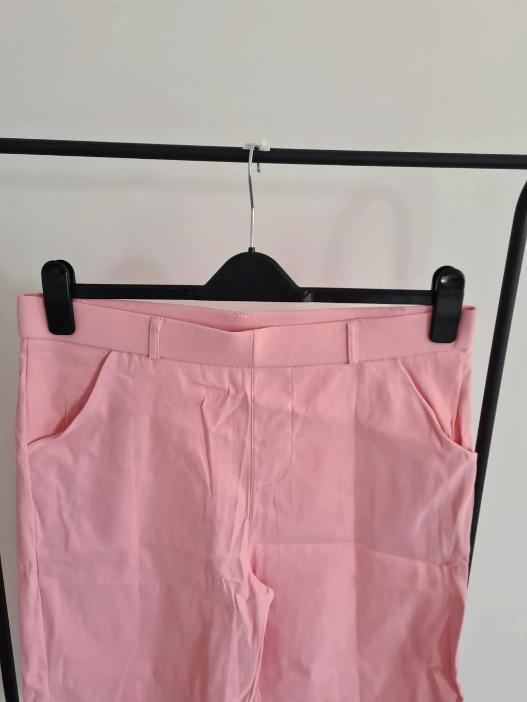Shein women pink knee length shorts elasticated waistband with pockets stretch casual XL /UK14
